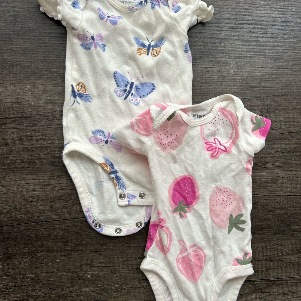 Carter's White and Pink Bodysuits for Kids